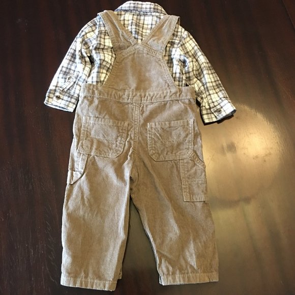 CARTER'S Corduroy Overalls with Coordinating Shirt - Picture 5 of 9